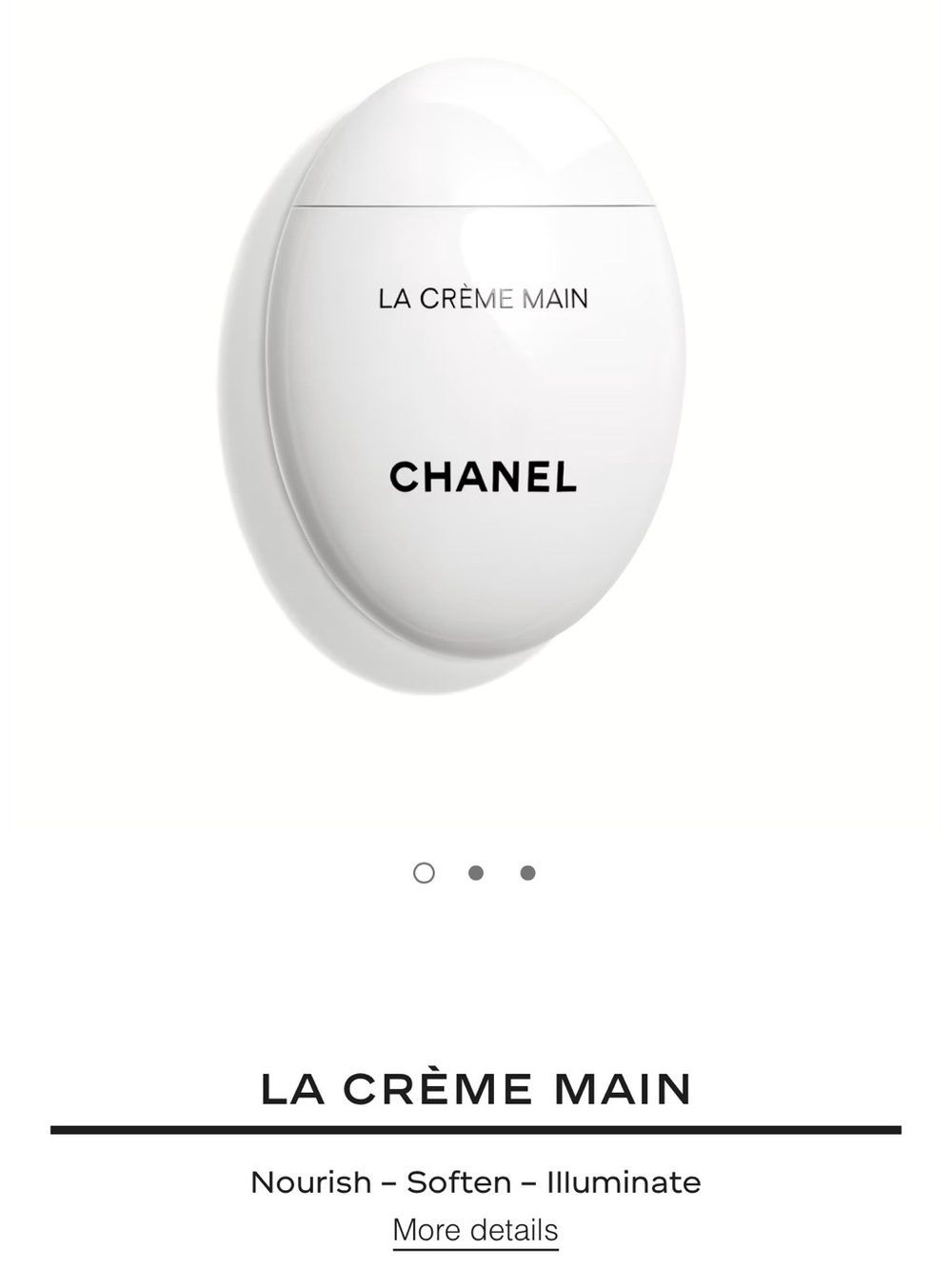 CHANEL La Creme Main Hand Cream — White